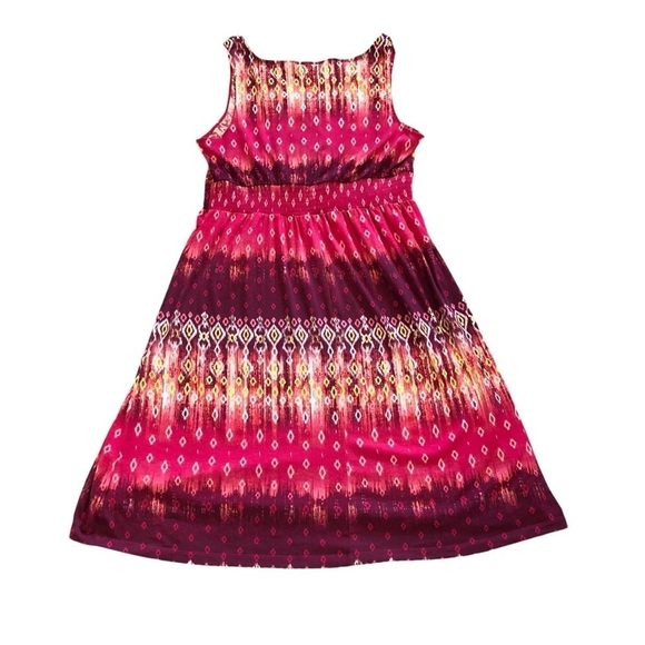 VTG Mary McFadden Womens Dress Sz XL Pink Sleeveless V-Neck Boho Maximalist Cute - Picture 2 of 7